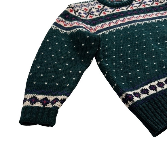 Beaver Canoe Fair Isle Vintage Knit Shetland Wool Sweater - Size Medium - Picture 4 of 9